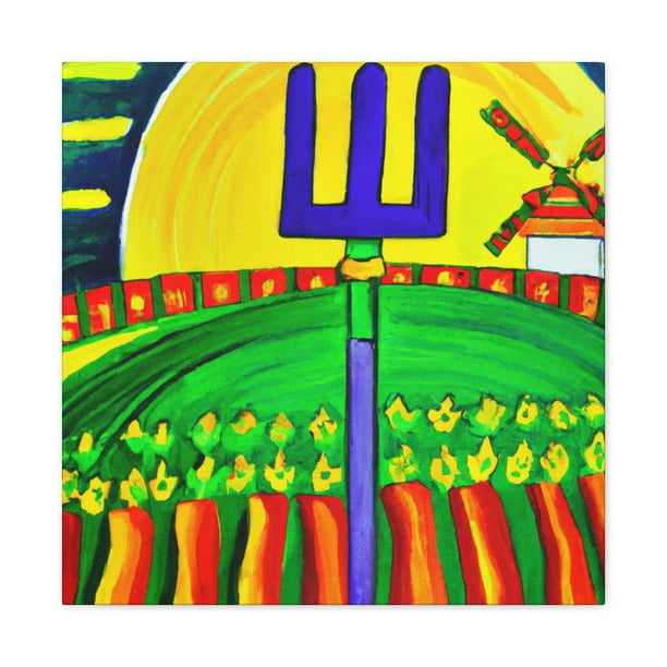 Pitchfork Folk Art painting Canvas