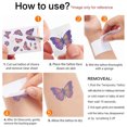 thumbnail image 4 of 12 Hojas de Tatuaje de Mariposa con Purpurina, Tatuajes Falsos Temporales Impermeables para Pegar en Tatuajes Infantiles Niñas, para Decoración de Fiestas, Regalos, Bolsas de Fiesta, Cumpleaños, 4 of 5