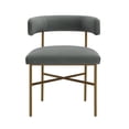 thumbnail image 4 of Home Square Kim 19.7" Velvet Dining Chair in Dark Gray & Gold - Set of 2, 4 of 7