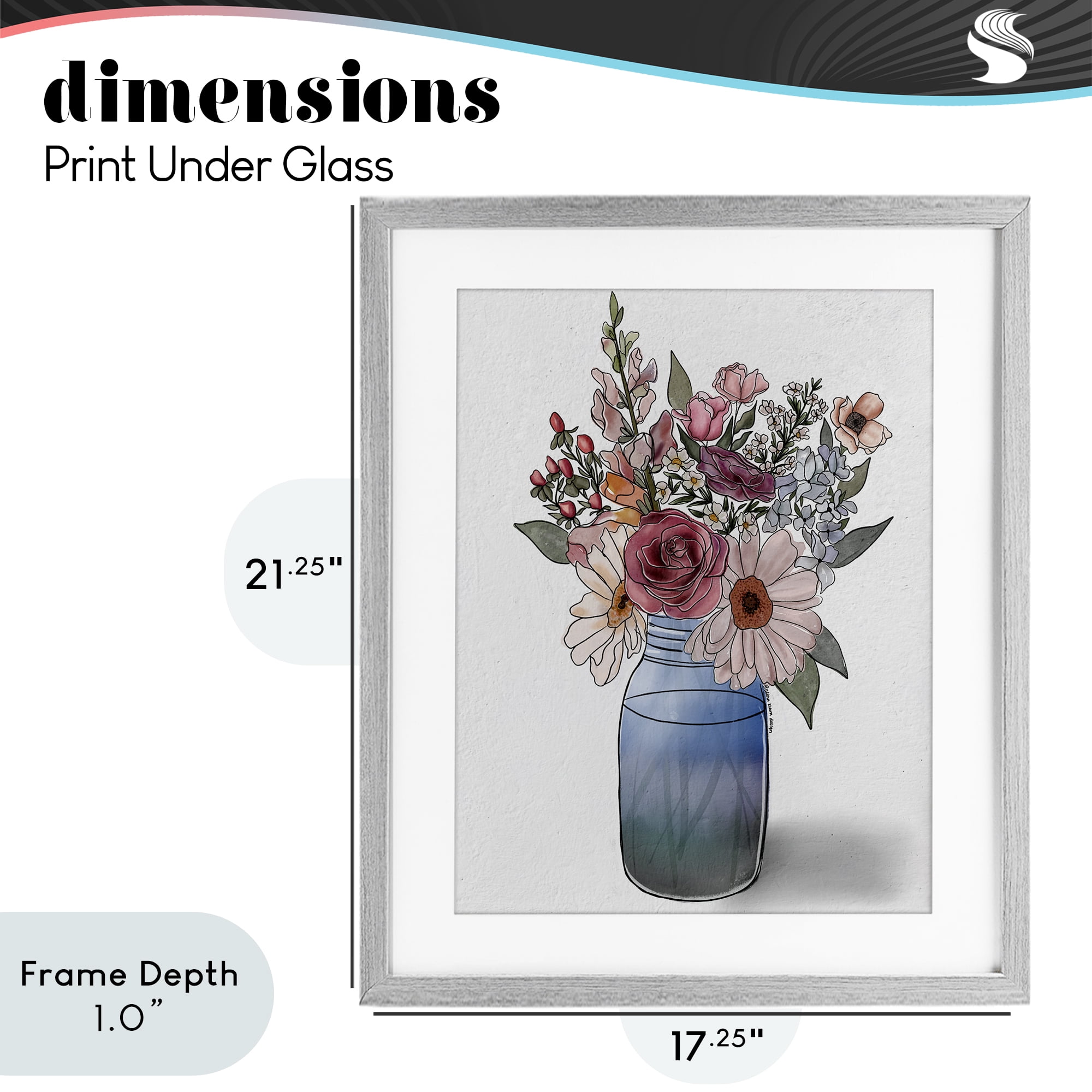 Stupell Industries Farmer's Market Vase Gray Framed Print Under Glass, design by Alisha Kiara Design