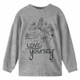 thumbnail image 4 of Spellbound Fairy & Flowers Love Yourself Youth Athletic Heather Crew Neck Long Sleeve Tee -Large, 4 of 7