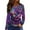 Dark Purple, variant on Fgvctg Mardi Gras Fall Shirts for Women Dressy Casual Crewneck Long Sleeve Top Loose Carnival Party Pullover Shirts Comfortable Mask Graphic Celebration Blouses Pink M
