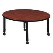 Regency 30 in. Round Height Adjustable Mobile Classroom Activity Table- Cherry