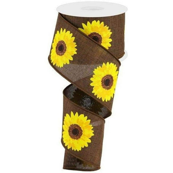 2.5" Bold Sunflower Ribbon: Dark Brown (10 Yards)