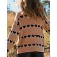 thumbnail image 5 of Women Valentines Day Turtleneck Sweaters Heart Print Long Sleeve Casual Pullovers Spring Knit Tops, 5 of 7