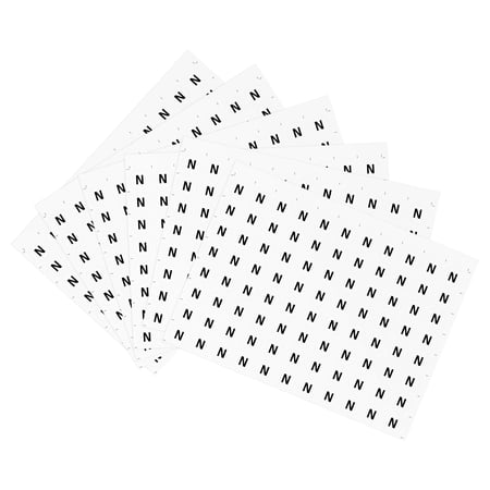 Sticker N Letter Uxcell 25mm Dia Round Letter Stickers PVC Label Letter N, White 500 ...