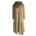 thumbnail image 4 of Liacowi Women Long Sweatshirts Dress Solid Color Long Sleeve Big Swing Hoodies Dress Fhion Fall Winter Cual Loose Dress, 4 of 6