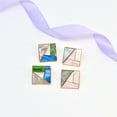 thumbnail image 4 of Square MultiColor Earrings, Geometric Stud Earrings, Blue and Green Earrings, Geometric Jewelry, Causal Earrings, Everyday Earrings, 4 of 6