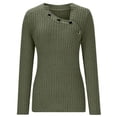 thumbnail image 6 of Long Sleeve Shirts for Women Knitted Tops Button Front Slit Casual Ladies Blouse Dressy Tunic Tops Basic Tee Shirts Green XL, 6 of 6