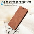 thumbnail image 6 of Dteck Case for iPhone 14 Pro, Premium Soft PU Leather Cover TPU Bumper with Card Holder Kickstand Magnetic Adsorption Flip Wallet Case for iPhone 14 Pro,Brown, 6 of 6
