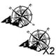 thumbnail image 1 of 2 X 2 Piezas De Calcomanías Para Coche Con Brújula Y Calcomanías De Montaña Para Capó De Furgoneta, Carrocería, SUV, Color Negro, 1 of 8