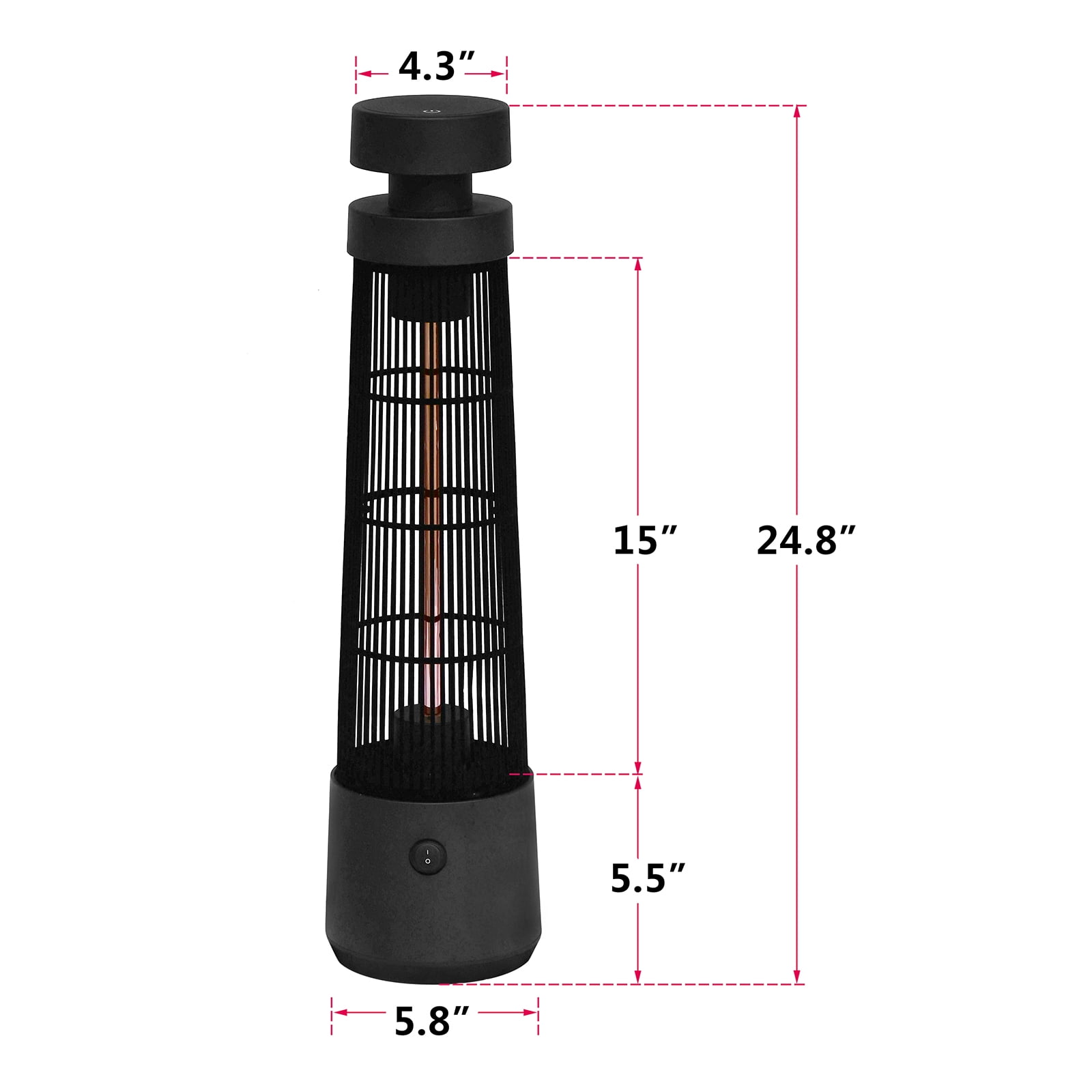 JP OUTDOOR 1200W Patio Infrared Electric Freestanding Heater, IP55