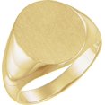 thumbnail image 5 of 16x14mm Solid Oval Men's Signet Ring in 14k Yellow Gold - Size 6, 5 of 5