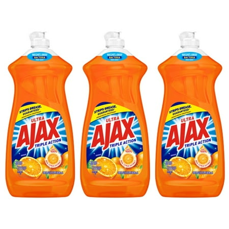 (3 pack) Ajax Ultra Triple Action Dish Soap, Orange, 28 Fl Oz