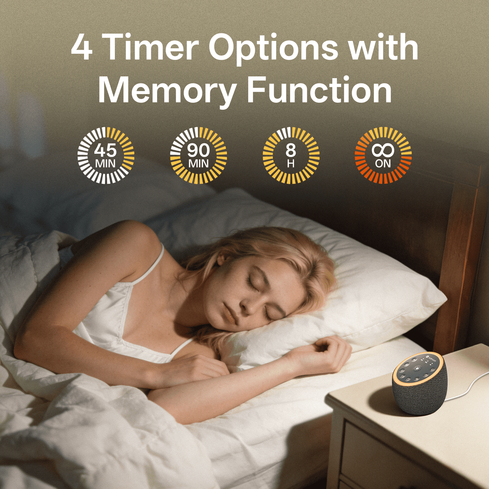 Hotmoon Cocoon 2 White Noise Sound Machine, 40 Soothing Sounds, Dual Speaker, Noise Maker for Sleep, Yoga, Meditation, Plug in, Black