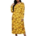 thumbnail image 2 of Women's Long Sleeve Casual Maxi Dress Spooky Skull Pumpkin Graphic Print Crewneck Flowy Fall Dresses Halloween Party Festival Costumes Everyday Apparel, 2 of 8