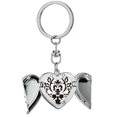 thumbnail image 1 of flower black baroque art pattern Heart Angel Wing Key Chain Holder, 1 of 3