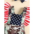 thumbnail image 5 of Gureui Toddler Infant Baby Boys Girls Suit, Independence Day Star Stripe Print Camouflage Fly Sleeve Square Neck Romper + Headband 2Pcs Clothes Set, 5 of 9