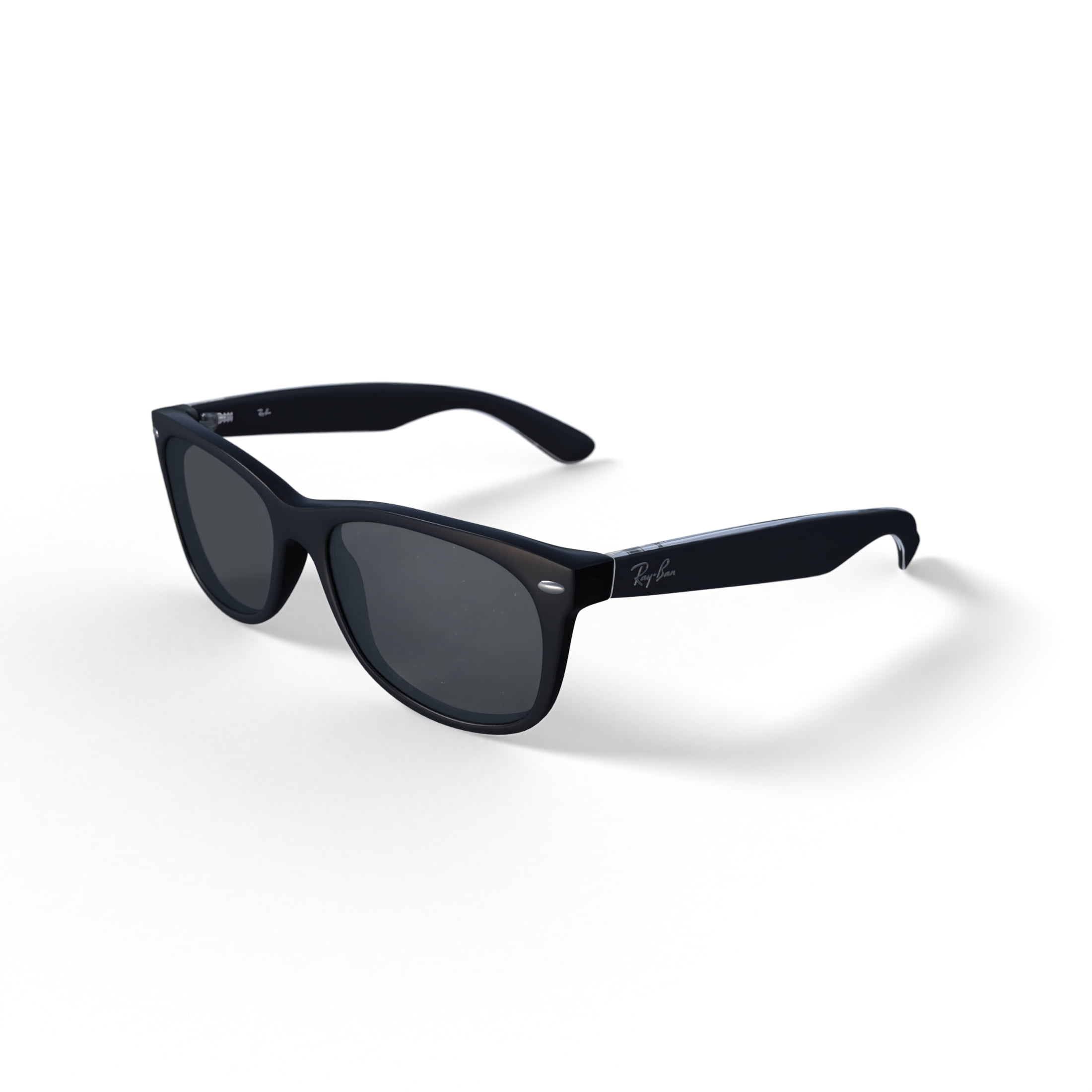 Ray-Ban New Wayfarer Color Mix Sunglasses, Square Eyeglasses, Black on Transparent/G-15 Green, Size 58
