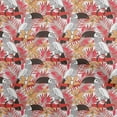 thumbnail image 1 of oneOoneCottonCambricRedFabricTropicalFloralWithBirdsFabricForSewingPrintedCraftFabricByTheYard56InchWide, 1 of 4