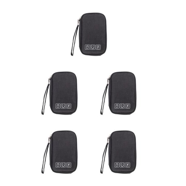 Qarigey Bolsa de almacenamiento de cables Organizador de cables Accesorios electrónicos Accesorios de bolsillo Negro 5piezas Qarigey CBP226066