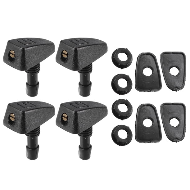 Universal Ajustable Parabrisas Arandela Boquillas Kit Negro - 12 Uds