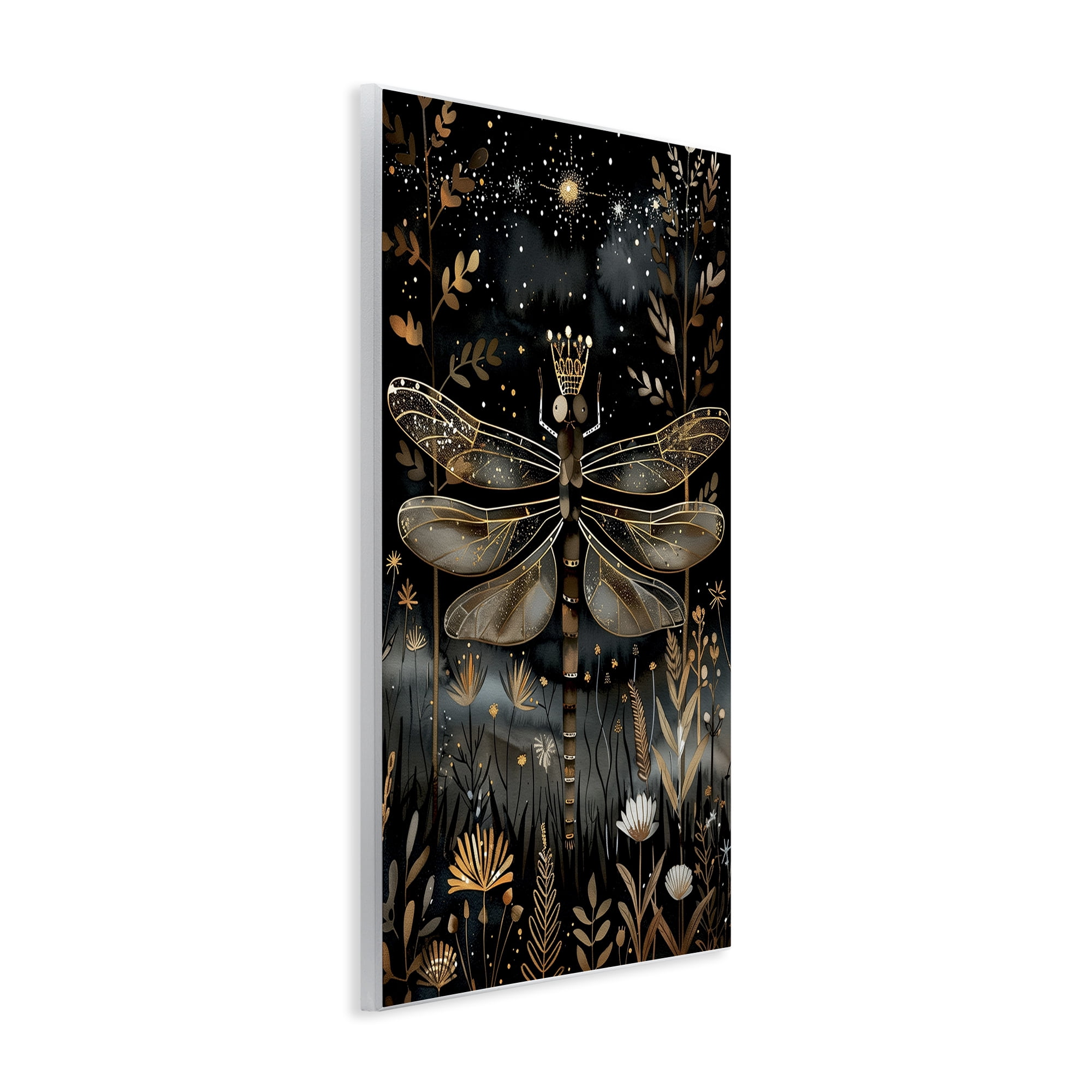 Stupell Industries Regal Gilded Dragonfly Animals & Insects Painting Unframed Art Print Wall Art, 10 x 15