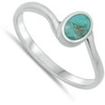 thumbnail image 4 of CHOOSE YOUR COLOR Minimalist Oval Simulated Turquoise Ring .925 Sterling Silver Band Blue CZ Female Size 10, 4 of 4