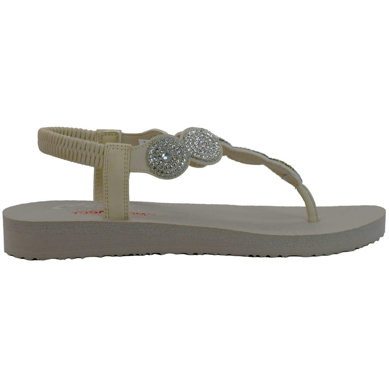 Skechers rhinestone flip flops best sale