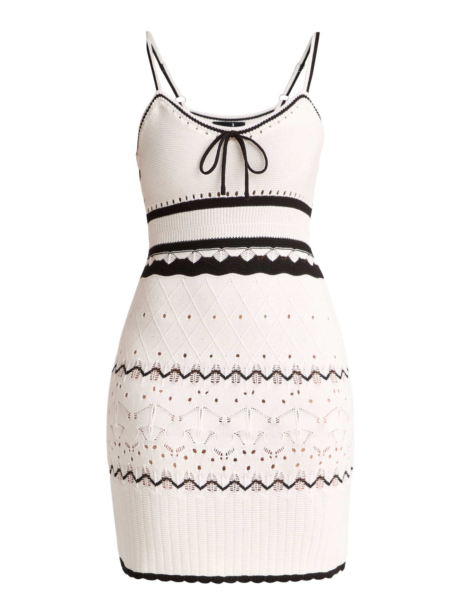 Madden NYC Women's Pointelle Knit Stripe Mini Dress, Sizes XXS-XXL