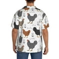 thumbnail image 5 of Xecao offers the Retro Rooster for Men's Casual Short-sleeved Shirt, a button-up collared shirt with a pocket, perfect for beach vacations and yacht travel in the 3X-Large size., 5 of 7
