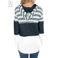 thumbnail image 5 of Gustave Casual Color Block Hoodies Sweaters for Women Long Sleeve Drawstring Stripe Pullover Hooded Sweatshirts Loose Fall Winter Tops "White, S", 5 of 9