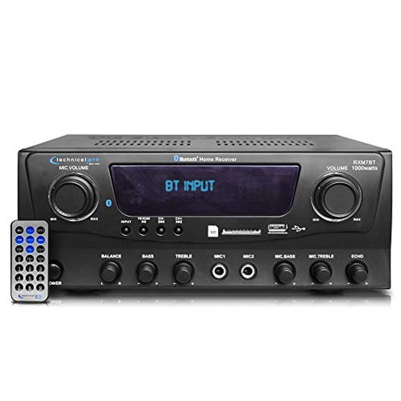 Open Box TECHNICAL PRO RXM7BT 1000W HOME RECEIVER BLUETOOTH AMPLIFIER AMP - BLACK