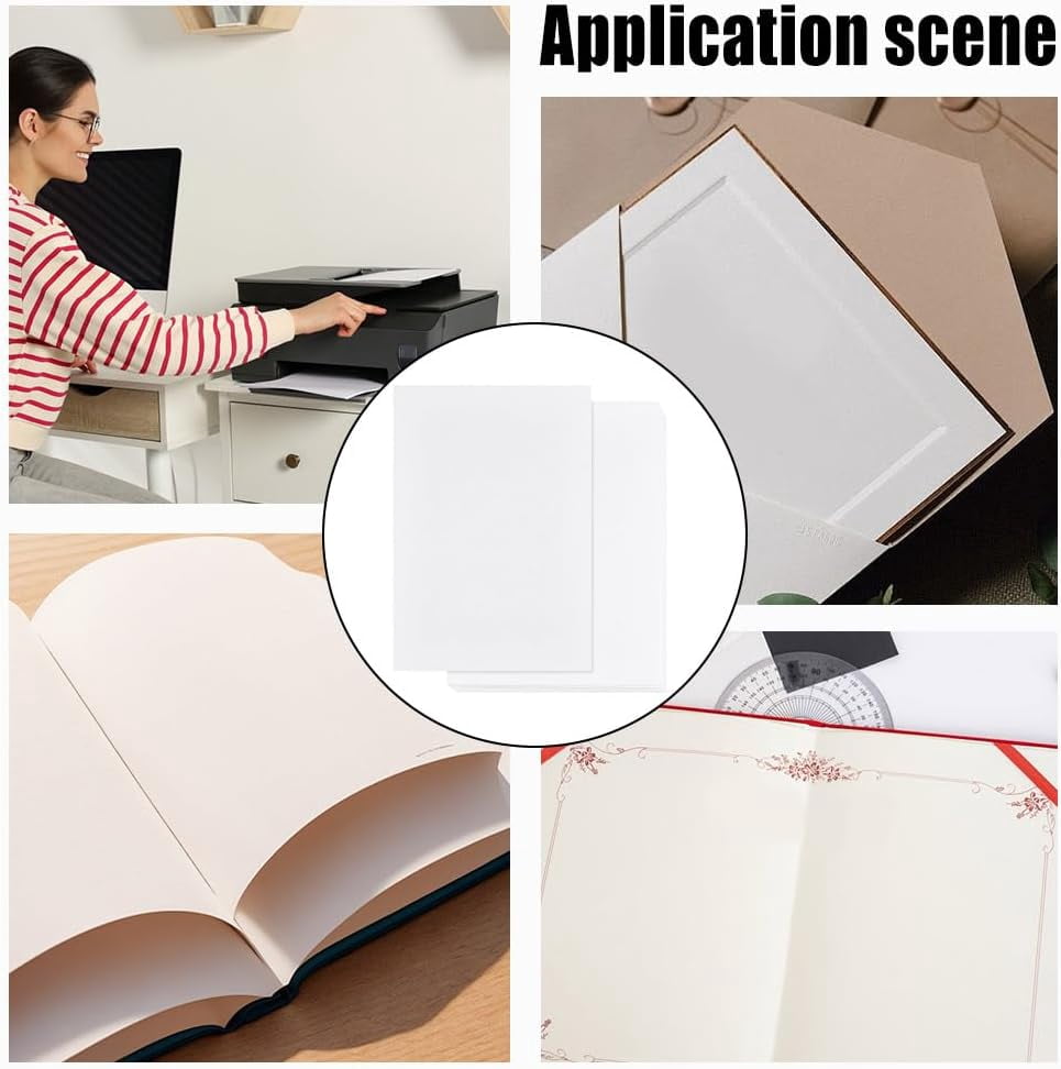 100 Sheets White Printer Paper 8.3x11.4 Inch Copy Paper for Printer Book Binding Paper Off White Printer Paper 32 lb/120 GSM for Printing Copy Crafts Letters Invitations White