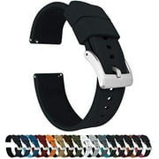 22mm Black - Barton Elite Silicone Watch Bands - Quick Release - Choose Strap Color & Width