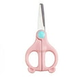 thumbnail image 2 of Snmubt Portable Children'S Complementary Scissors With Cover Safe And Convenient For Toddler Food And Kitchen Food-Grade Stainless Steel Easy To Clean (Pink), 2 of 6