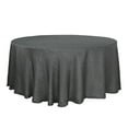 thumbnail image 2 of Efavormart 120" Charcoal Grey Premium Faux Linen Round Tablecloth | Textured Wrinkle Free Tablecloth, 2 of 11