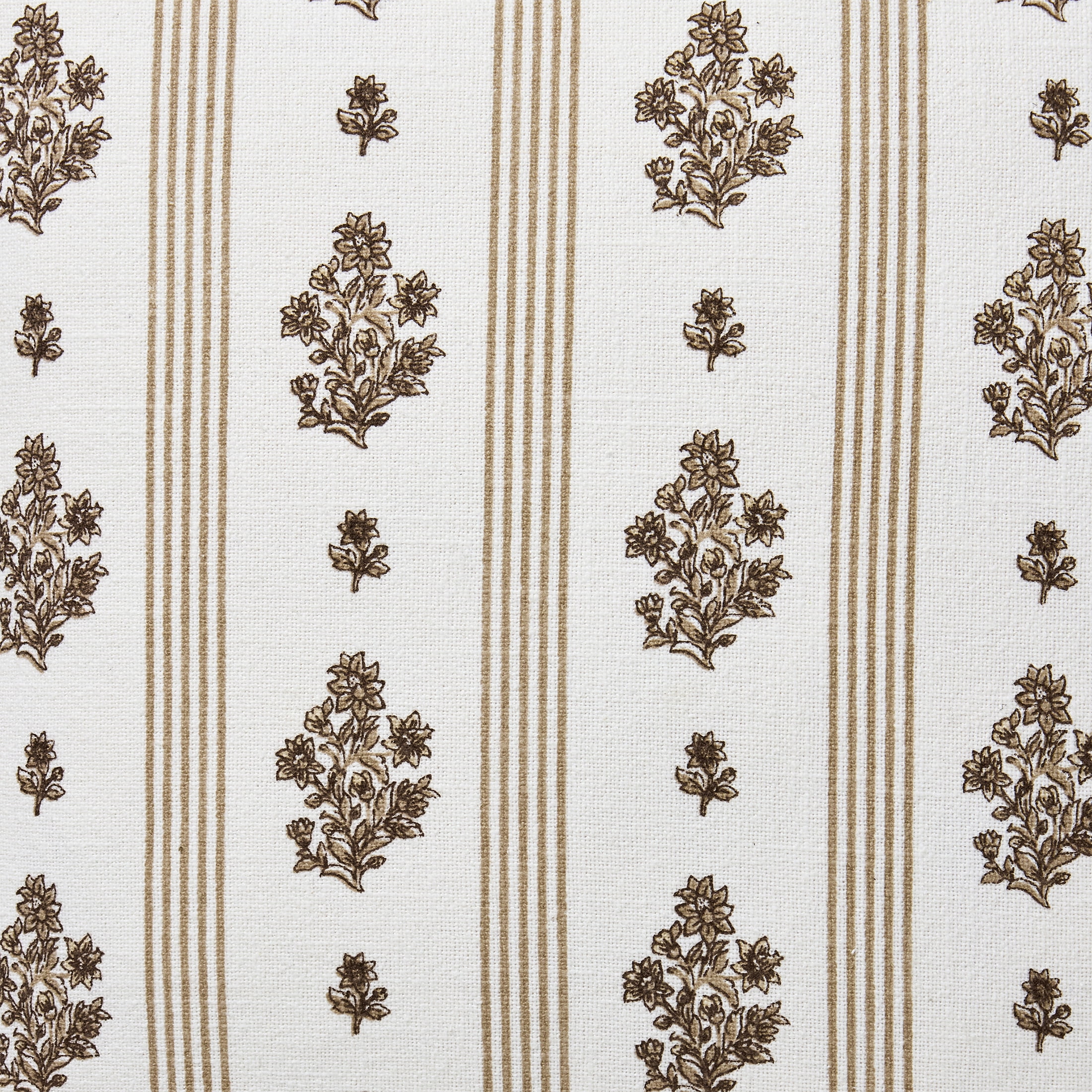 My Texas House 18" x 18" Brown Floral Stripe Decorative Pillow Cover