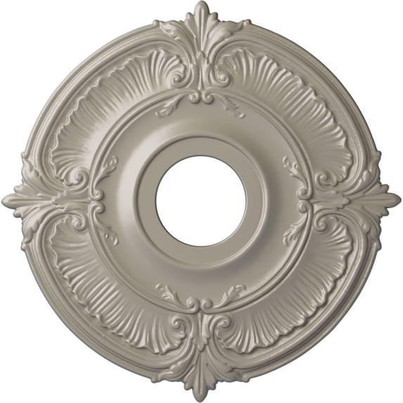 Ekena Millwork 18"OD x 4"ID x 5/8"P Attica Ceiling Medallion (Fits Canopies up to 5"), Hand-Painted Pearl White