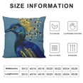 thumbnail image 5 of ONETECH Blue Peacock Bird Square Pillow Covers Blue Crowned Big Eyes Throw Pillow Covers for Living  Bed Living Room Car, 5 of 5