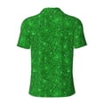 thumbnail image 4 of Rocae Green Glitter for Men's Short Sleeve Polo Shirt, Quick Drying Performance Moisture Wicking Sports Men's Golf Shirt, 4 of 9