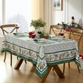 thumbnail image 6 of Christmas Holly Pinecone Border 60 x 102 Inch Rectangle Fabric Tablecloth, Holiday Hunter Green Border on White Background Fabric Table Cover for Dinner Party and Banquet, 6 of 8