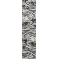 thumbnail image 3 of JONATHAN Y SUPERSOFT 2 x 8 Runner Rug, Viscon Abstract Marble - Light Gray/Black, SEU207A-28, 3 of 9