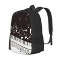 thumbnail image 1 of Bingfone Piano Keys With Musical Notes for Simple Large Capacity Backpack, Adjustable Strap Backpack Travel Bag Sports Bag, Unisex, 1 of 6