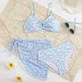 thumbnail image 2 of RUTAYY Girls Summer Cute Crisscross To Dyeing Printing Floral Print 3PCS Swimsuit Beach Vacation Tropical Swimwear Beachwear,9-10 Years, 2 of 6