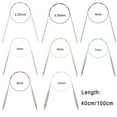 thumbnail image 2 of 40/100cm Circular DIY Crafts Needlework Supplies Stainless Steel Weaving Circular Needle Crochet Hook Sewing Pins Knitting Needles 100CM-10MM, 2 of 8