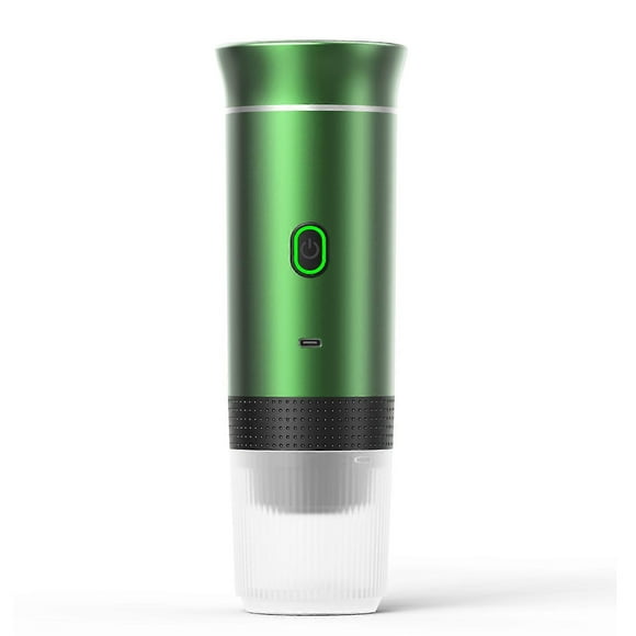 (Metal Green)3 in 1Portable Machine, Mini Coffee Maker for Travel, Self Heating Car Coffee Maker with USB C, Small Espresso Machine with Ground Coffee