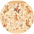 thumbnail image 1 of Ahgly Company Indoor Round Animal Orange Traditional Area Rugs, 7' Round, 1 of 1