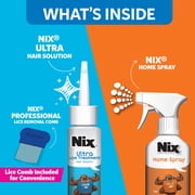 Nix Ultra Lice Removal Kit, 3.4oz Lice Treatment Hair Solution & Comb + 5oz Home Bedbug Spray, 1 Kit