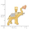 thumbnail image 4 of 14k Two Tone Gold White Elephant Heart Necklace Charm Pendant Animal, 4 of 8